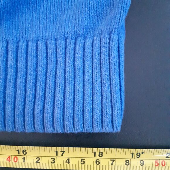 GAP SZ M Azure Blue 100% Cotton Quarter Zip Sweater - Picture 10 of 14